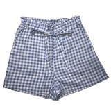 Good Luck Gem Gingham Print Tie Front Shorts - Size Small