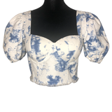 The Sang Denim Bleached Crop Top  - Size Small