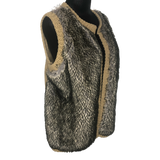Ann Taylor Faux Fur Knit Open Front Sweater Vest - Size Medium