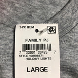 Holiday Family PJs Blue and Grey Holiday Lights 2 Piece Set - Size Large