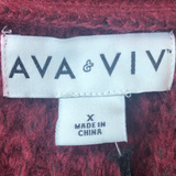 Ava & Viv Burgundy Open Front Cardigan - Size X