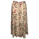 Jessica Stevens Tan Floral Button Up Maxi Skirt  - Size Large (Petite)