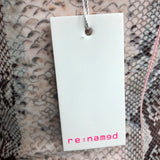 re:named Pink Snake Print Midi Dress - Size Small