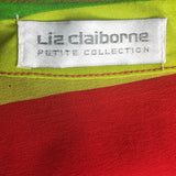 Vintage Liz Claiborne Colorful Striped Top - Size 8 Petite