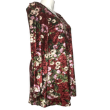 Loveriche Wine Mix Floral Velvet Dress - Size Large