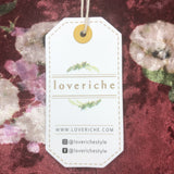 Loveriche Wine Mix Floral Velvet Dress - Size Large