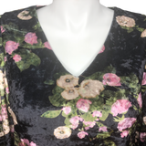 Loveriche Black Mix Floral Velvet Dress - Size Large
