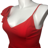 DO+BE Red Ruffle Sleeve Midi Dress - Size Large