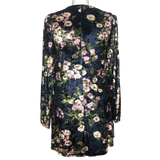 Loveriche Navy Mix Floral Velvet Dress - Size Large