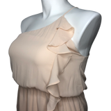 Everly One Shoulder Ruffle Dress - Size Large