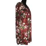 Loveriche Wine Mix Floral Velvet Dress - Size Medium