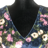 Loveriche Navy Mix Floral Velvet Dress - Size Medium