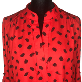 Riah Fashion Red and Black Blouse - Size Small