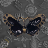 Black Antique Brass Butterfly Brooch