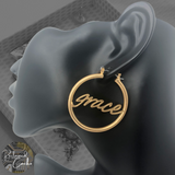 Matte Gold Grace Hoop Earrings