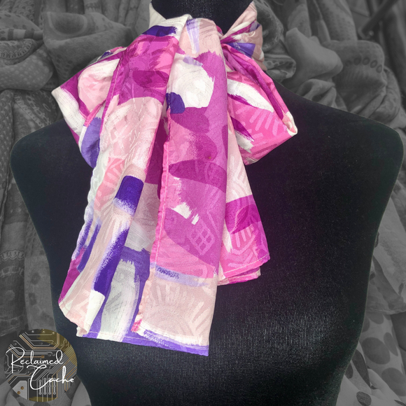 Pink and Purple Abstract Strokes Scarf