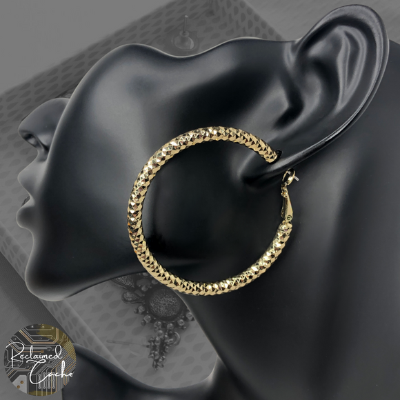 Apt. 9 Gold Textured Gold Hoop Earrings