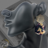 Dark Multicolor Geometric Drop Earrings