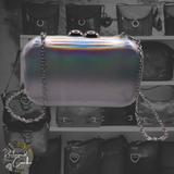 Estee & Lilly Rainbow Holographic Box Clutch Crossbody Handbag