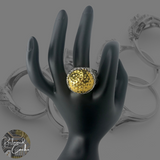 Silver and Gold Circle Ring - Size 10.5