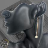 Gold Dangle Pearl Earrings