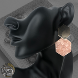 Soft Pink Geometric Drop Earrings