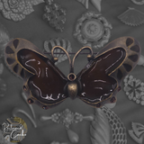 Brown Antique Brass Butterfly Brooch