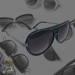 Black and Gun Metal Aviator Metal Frame Sunglasses