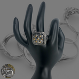 Silver and Gold Square Ring - Size 10