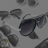 Black and Silver Aviator Metal Frame Sunglasses