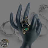 Gold Rhinestone Statement Ring - Size 10