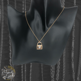 Gold Lock Charm Necklace