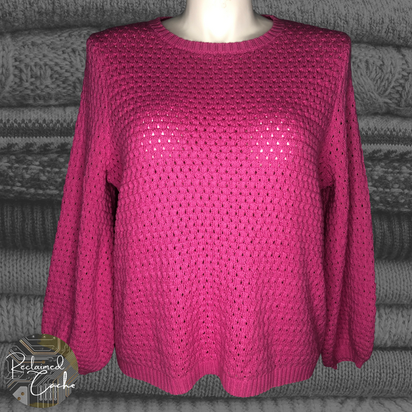 14th & Union Pink Phlox Popcorn Knit Sweater - Size XL