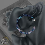 Dark Multicolor Resin Octagonal Hoop Earrings