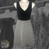Gilli Black and White Fit and Flare Dress  - Size Extra Small (XS)