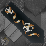 Gold Ribbon Soccer Ball Tie