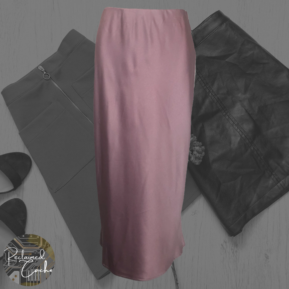 a new day Light Purple Satin Midi Skirt - Size Medium
