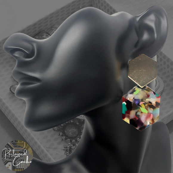 Multicolor Geometric Drop Earrings