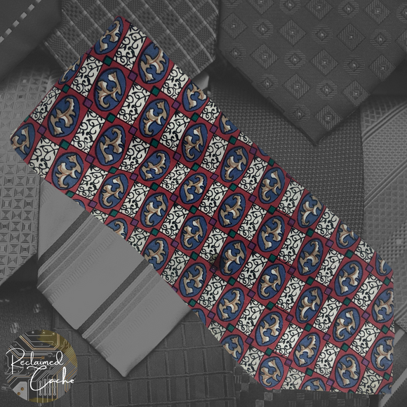 Red Abstract Checkered Pattern Tie