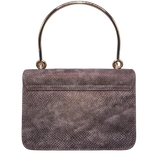 Estee & Lilly Taupe Snap Closure Shimmer Snake Skin Box Clutch Handbag