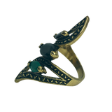 Gold Rhinestone Statement Ring - Size 10