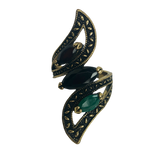 Gold Rhinestone Statement Ring - Size 10