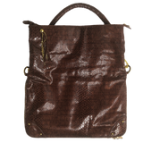 JM Collection Brown Snake Print Oversized Handbag