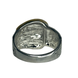 Silver and Gold Belt Buckle Ring - Size 10