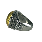 Silver and Gold Circle Ring - Size 10.5