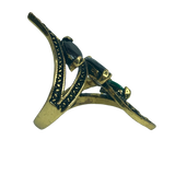 Gold Rhinestone Statement Ring - Size 10