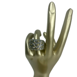 Silver and Gold Feather Ring - Size 6.5