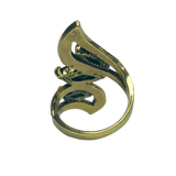 Gold Rhinestone Statement Ring - Size 10