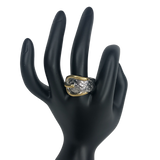 Silver and Gold Belt Buckle Ring - Size 10