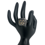 Silver and Gold Square Ring - Size 10